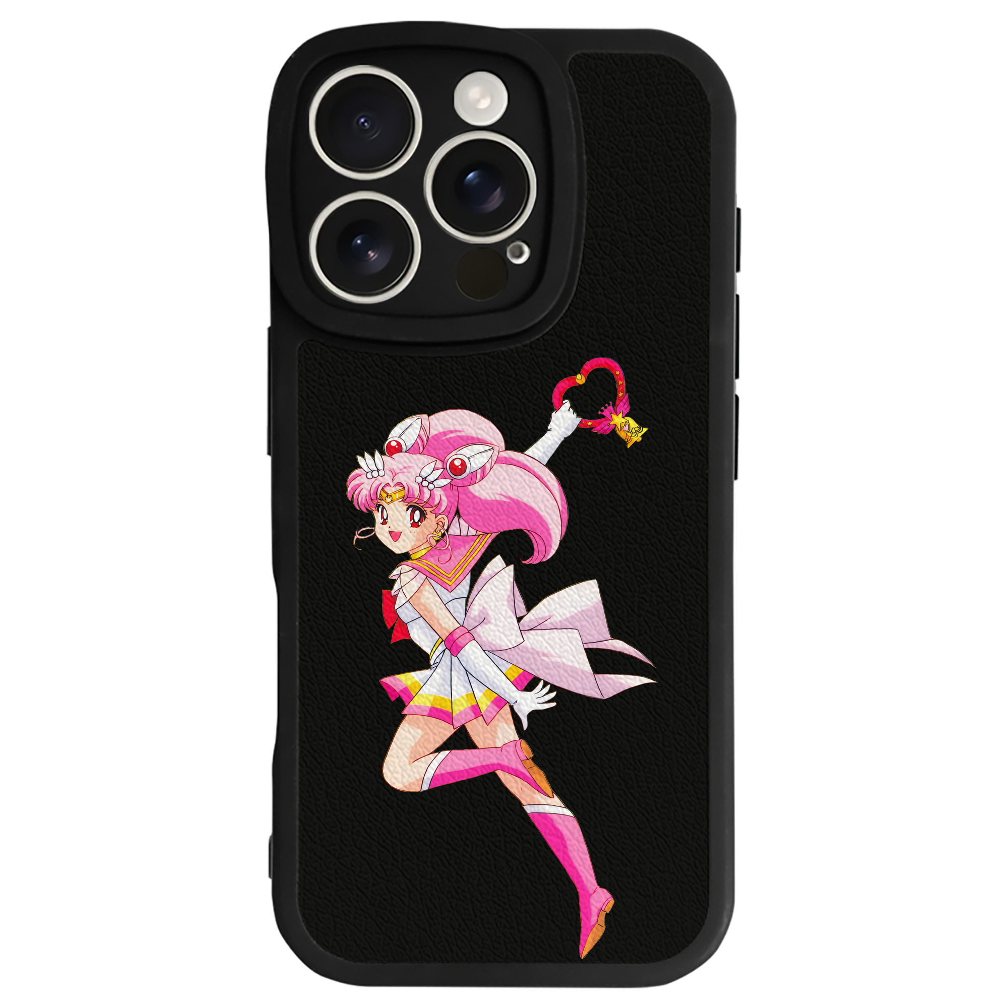 （画像用） 美少女戦士セーラームーン ちびうさ Sailor Moon Chibiusa Tsukino Usagi Small Lady Serenity 【iPhone 16シリーズ対応】シリコンスマホケース（レザー調） 材質：シリコン